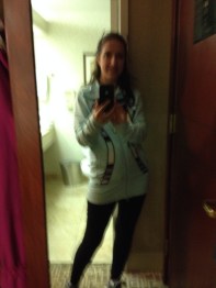 Here's a selfie of me in the outfit I had to wear for pretty much the whole conference due to missing luggage!